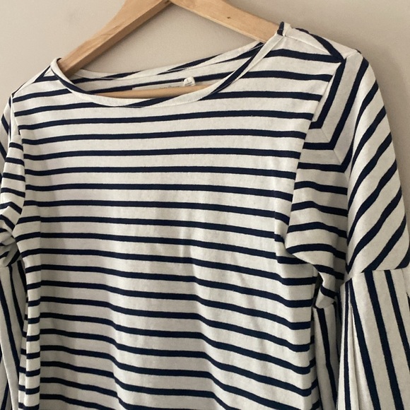 Grey State Millie Stripe Top Long Sleeve Spa White Midnight Navy Size 1 S - Picture 3 of 11